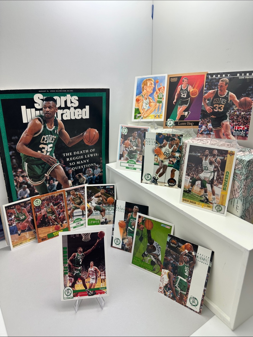Larry Bird Celtics 90s lot of 14 w/ Reggie Lewis Vintage Sports Illustrated
